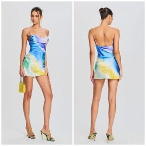 B-25 Retrofete Rylynn Dress Watermelon Wave Sold Out Silk Mini Dress Medium / M